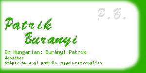 patrik buranyi business card